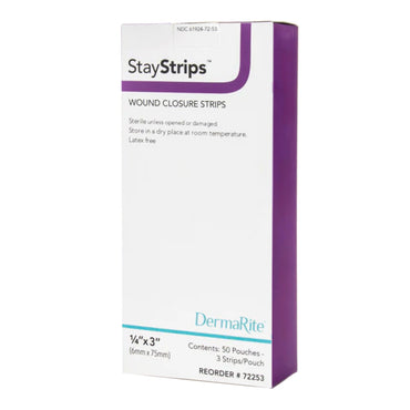 StayStrips® Skin Closure Strip 1/4 X 3 Inch Nonwoven Material Flexible Strip White (946747_BX)