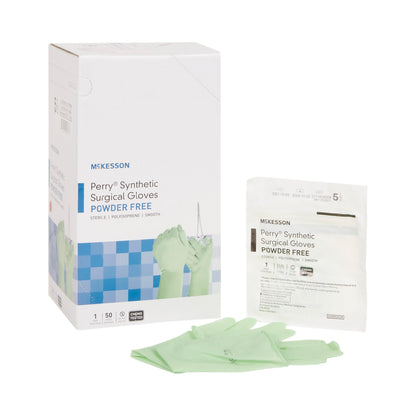 McKesson Perry® Performance Plus Surgical Glove Size 5.5 Sterile Polyisoprene Standard Cuff Length Smooth Green Chemo Tested (1044719_BX)