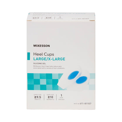McKesson Heel Cup U-Shaped Silicone Female 10 and up / Male 9-1/2 and up Blue / Clear (1132299_CS)