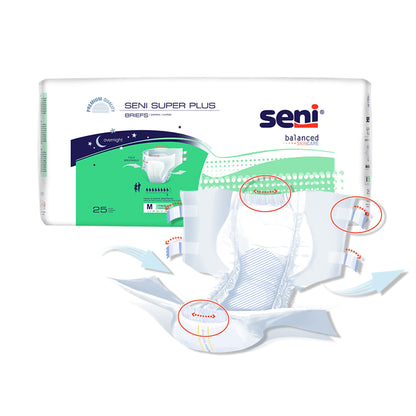 Seni® Super Plus Unisex Adult Incontinence Brief Regular Disposable Heavy Absorbency (1163866_CS)
