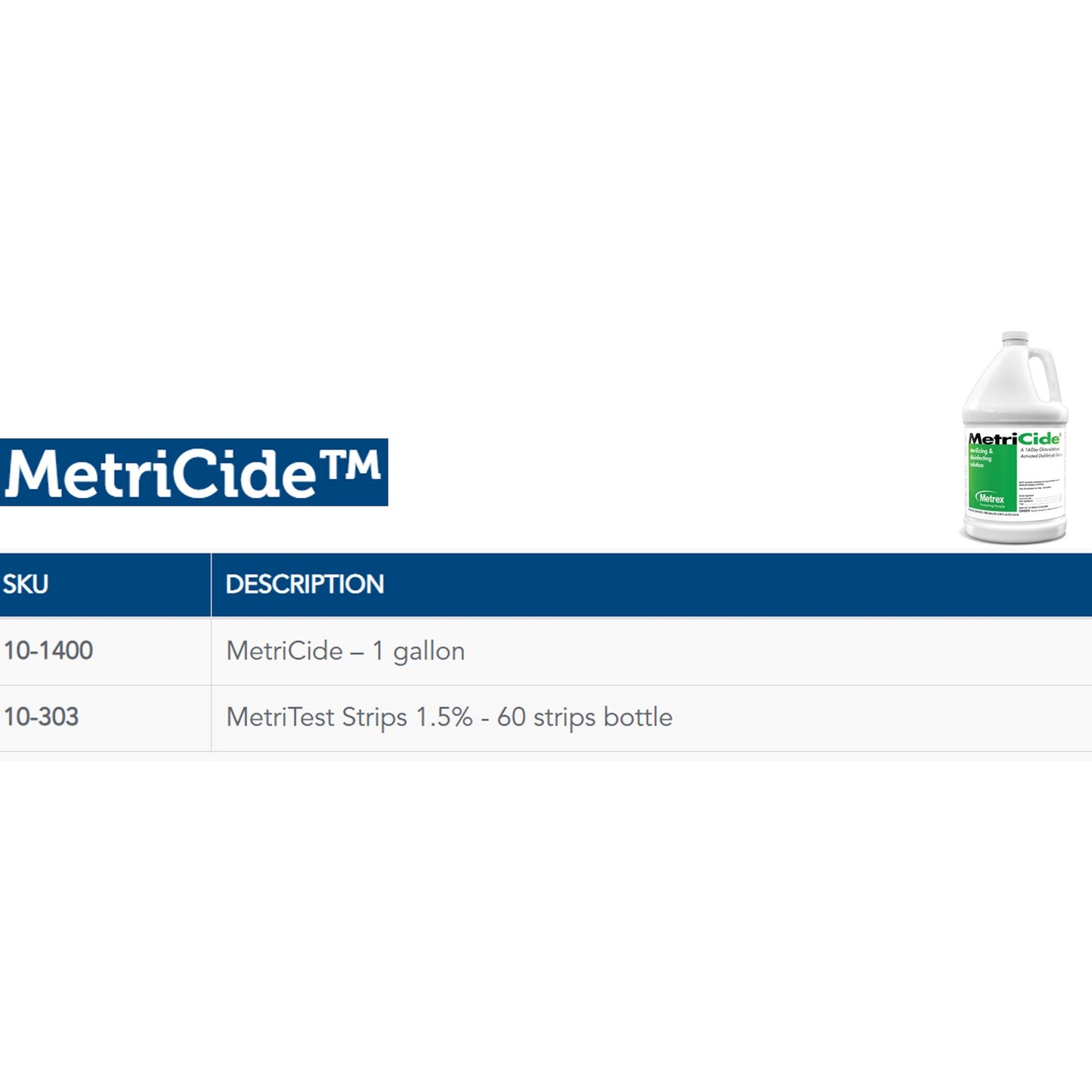 MetriCide™ Glutaraldehyde High-Level Disinfectant Activation Required Liquid 1 gal. Jug Reusable (157455_CS)