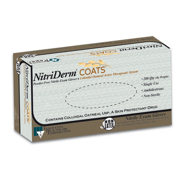 NitriDerm® COATS® Exam Glove Large NonSterile Nitrile Standard Cuff Length Fully Textured White Chemo Tested (880527_CS)