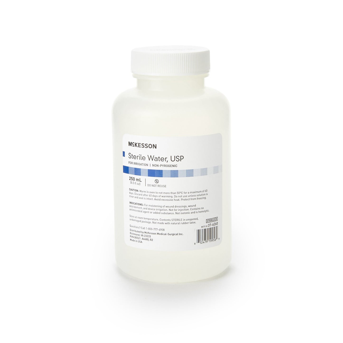 McKesson Irrigation Solution - OTC Sterile Water for Irrigation Not for Injection Bottle, Screw Top 250 mL (520119_CS)