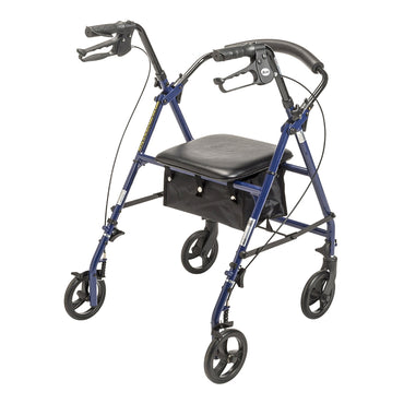 drive™ 4 Wheel Rollator Blue Adjustable Height / Folding Steel Frame (1196512_EA)