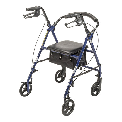 drive™ 4 Wheel Rollator Blue Adjustable Height / Folding Steel Frame (1196512_EA)