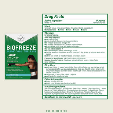 Biofreeze® Topical Pain Relief 5% Strength Menthol Patch 5 per Box (1223463_BX)
