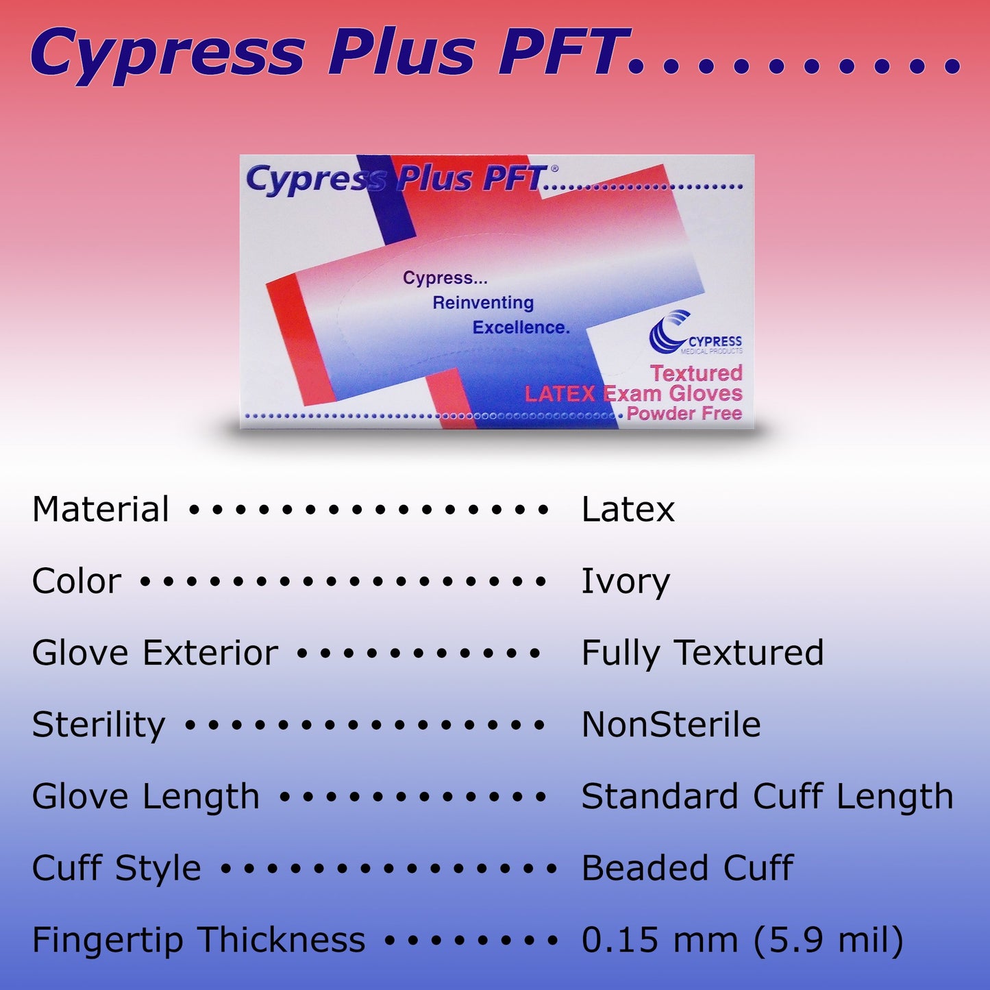 Cypress Plus® PFT Exam Glove Small NonSterile Latex Standard Cuff Length Fully Textured Ivory Not Rated (367581_BX)