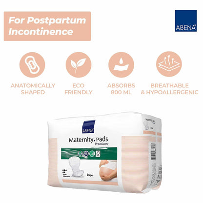 Abena™ Maternity Pad Premium Bladder Control Pad 7.9 X 17.3 Inch Heavy Absorbency Fluff / Polymer Core One Size Fits Most (1214728_BG)