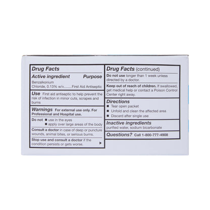 McKesson Antiseptic Skin Towelette Individual Packet Unscented 100 Count (865276_CS)