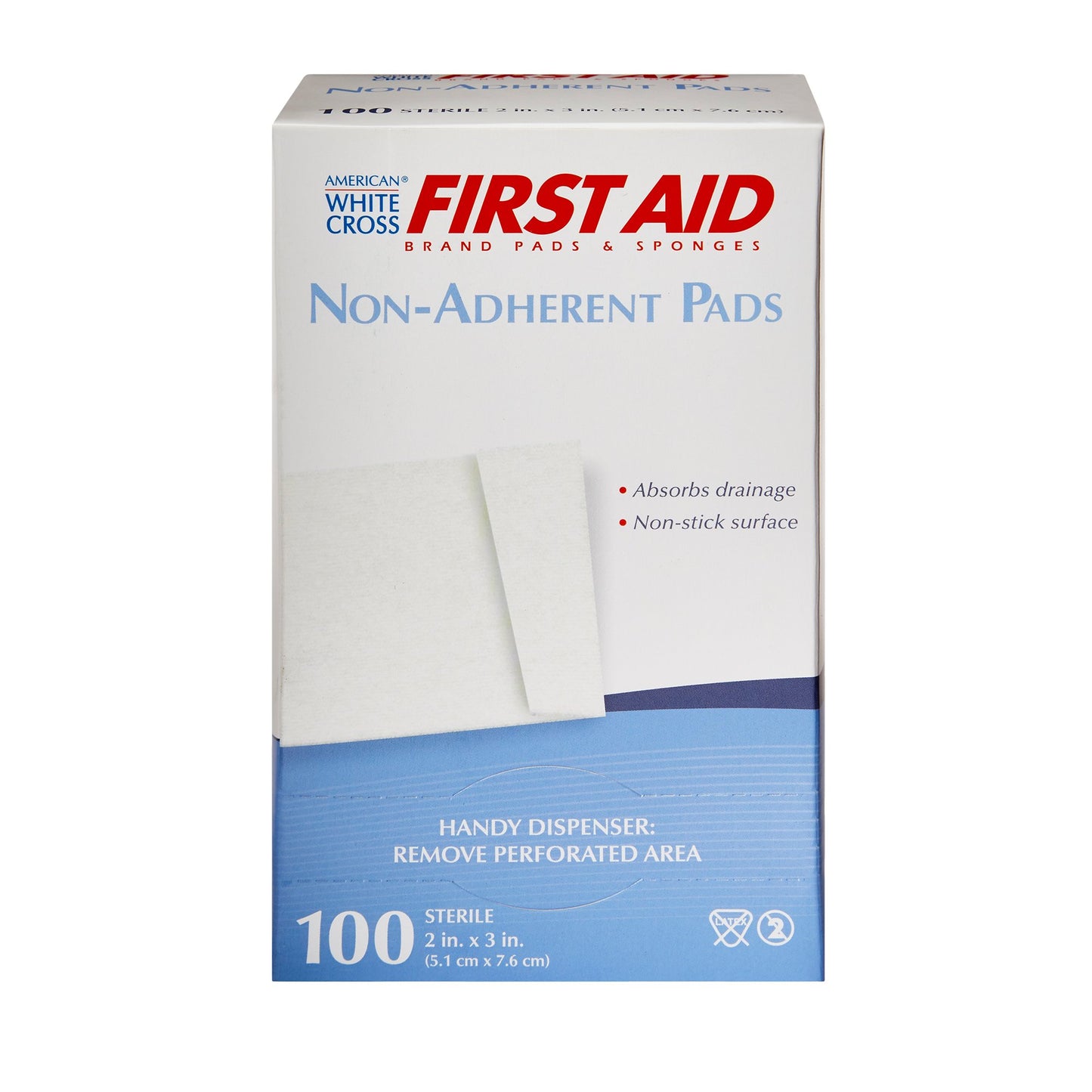 American White Cross Non-Adherent Dressing 2 X 3 Inch Sterile 1 per Pack (126982_CS)