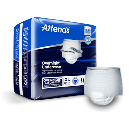 Attends® Overnight Unisex Adult Absorbent Underwear Pull On with Tear Away Seams X-Large Disposable Heavy Absorbency (830767_BG)