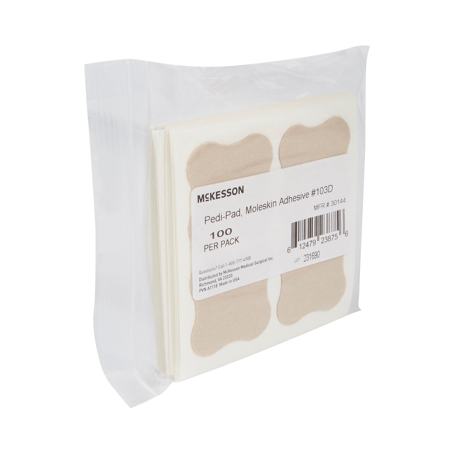McKesson Pedi-Pad Protective Pad Size 103-D Adhesive Foot (1111097_PK)
