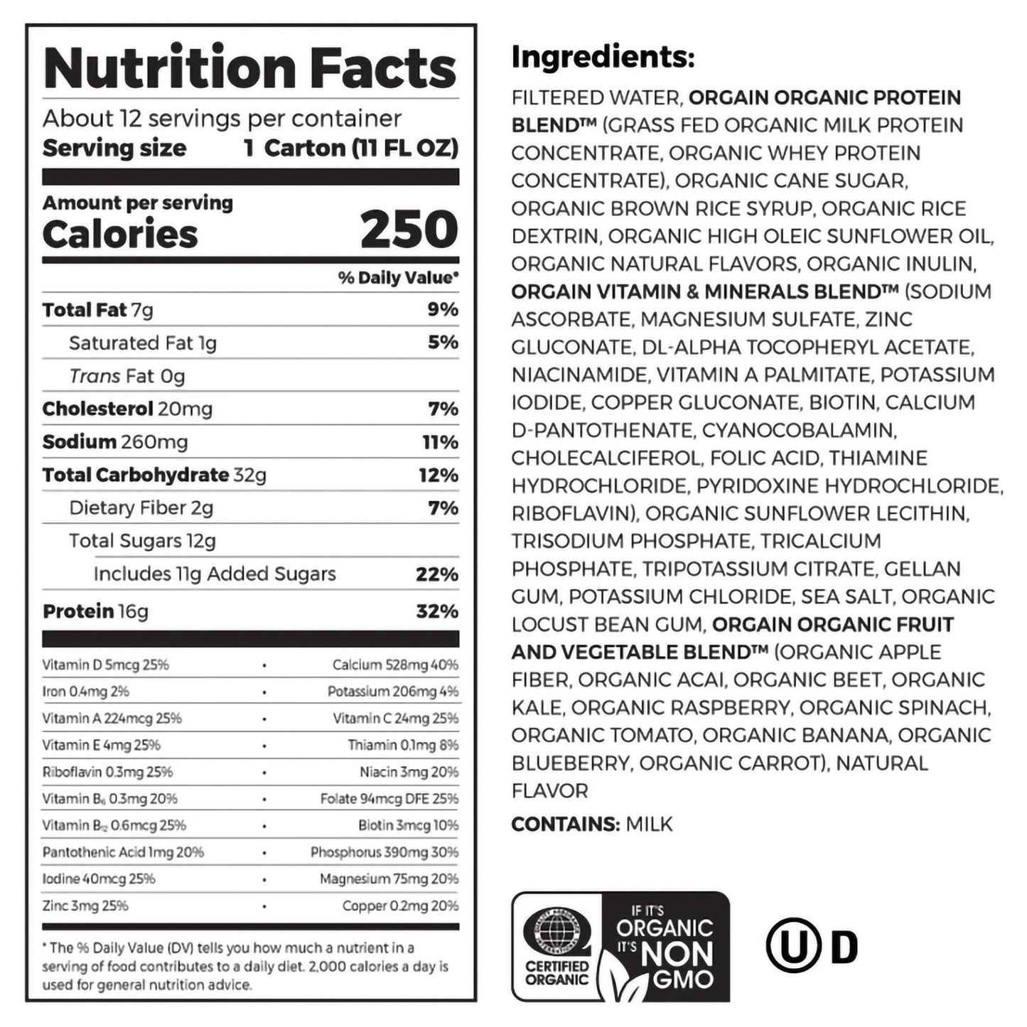 Orgain® Organic Nutritional Shake Oral Supplement Iced Café Mocha Flavor Liquid 11 oz. Carton (1026545_EA)