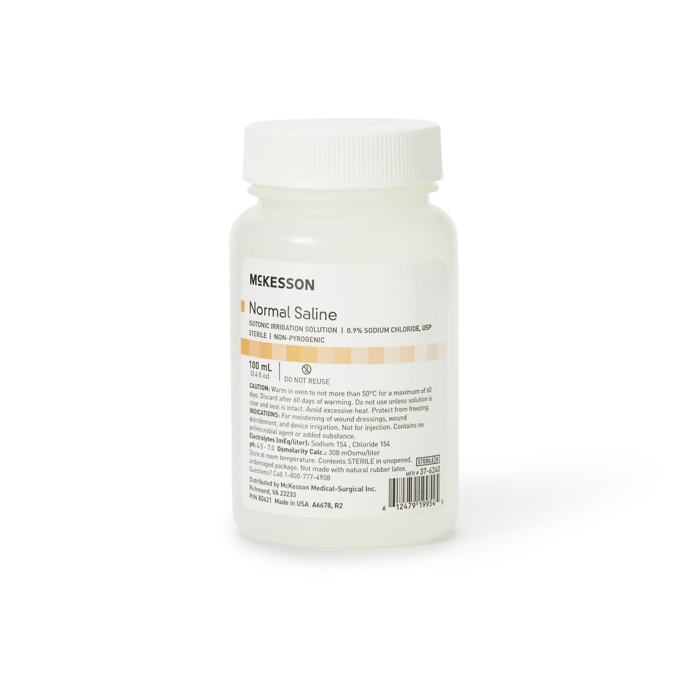 McKesson Irrigation Solution - OTC 0.9% Sodium Chloride Not for Injection Bottle, Screw Top 100 mL (560284_CS)