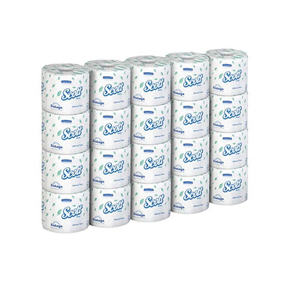 Scott® Essential Toilet Tissue White 2-Ply Standard Size Cored Roll 550 Sheets 4 X 4-1/10 Inch (534318_CS)
