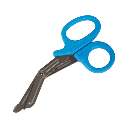 McKesson Medicut™ Trauma Shears 7-1/4 Inch Length Medical Grade Stainless Steel Blue Finger Ring Handle Angled Blunt Tip / Blunt Tip (1078271_EA)