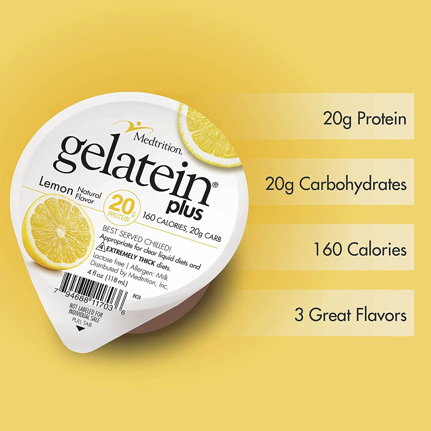 Gelatein® Plus Oral Supplement Lemon Flavor Gel 4 oz. Cup (1010082_EA)