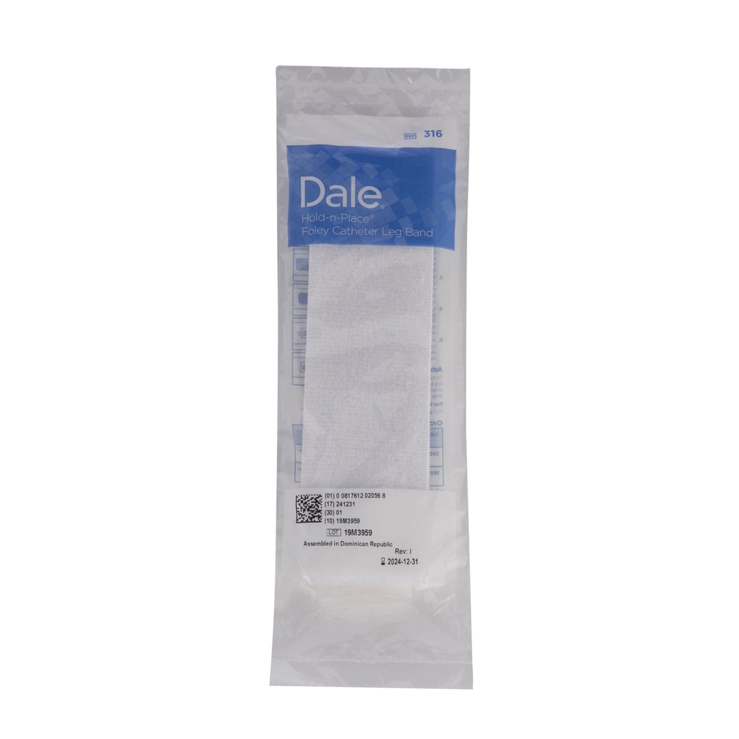 Hold-N-Place™ Foley Catheter Holder 2 Inch Wide, Exclusive Stretch Material, Hook and Loop Fastener (446494_EA)