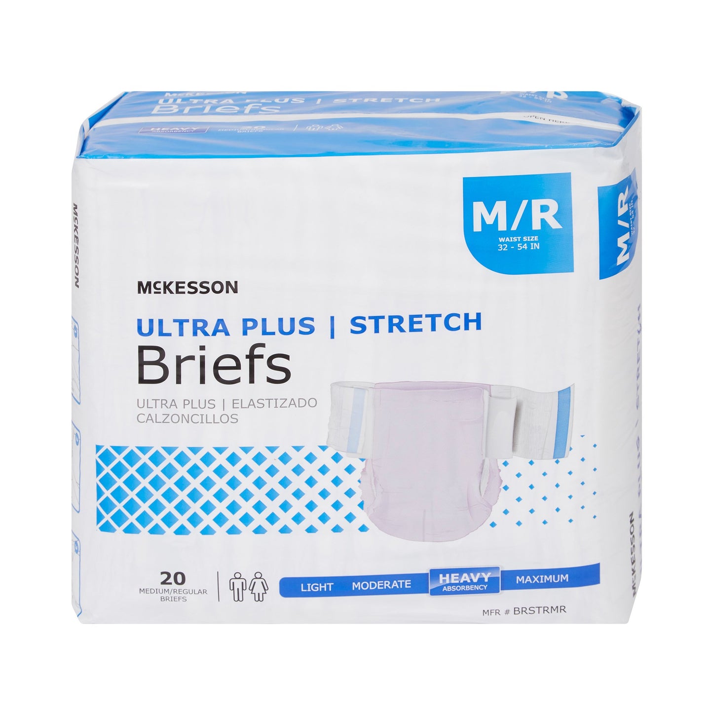 McKesson Ultra Plus Stretch Unisex Adult Incontinence Brief Medium Disposable Heavy Absorbency (884170_CS)