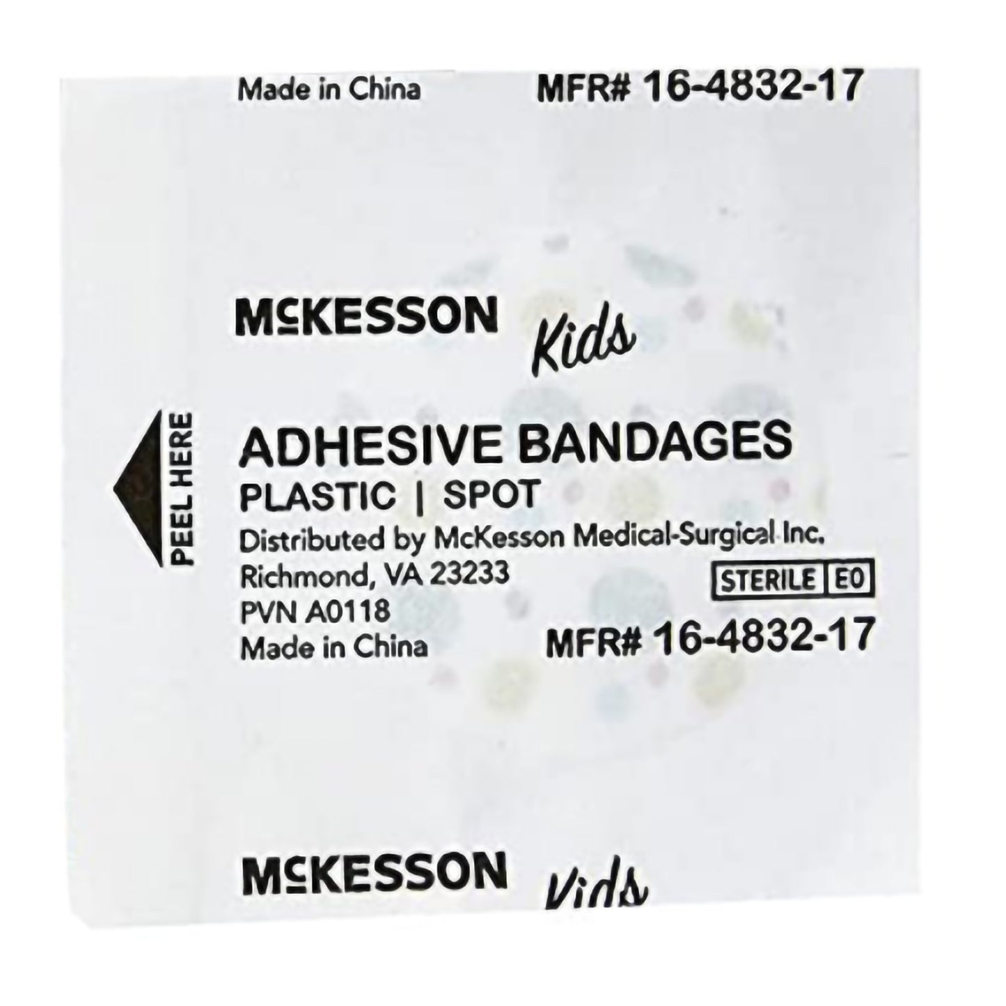 McKesson Kids™ Adhesive Spot Bandage 1 Inch Plastic Round Kid Design (Assorted Prints) Sterile (1110981_BX)