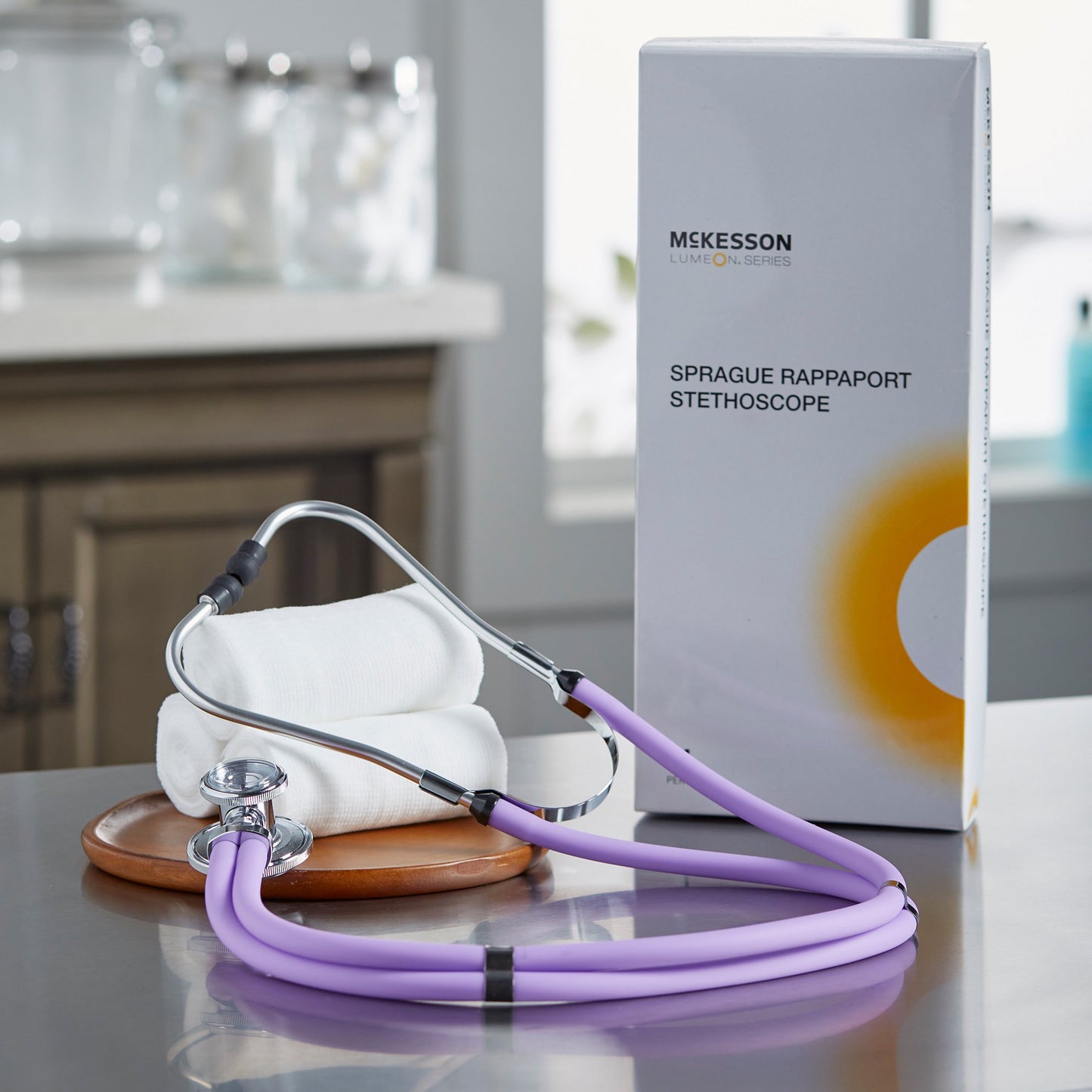 McKesson LUMEON™ Sprague Stethoscope Lavender 2-Tube 22 Inch Tube Double Sided Chestpiece (363731_EA)