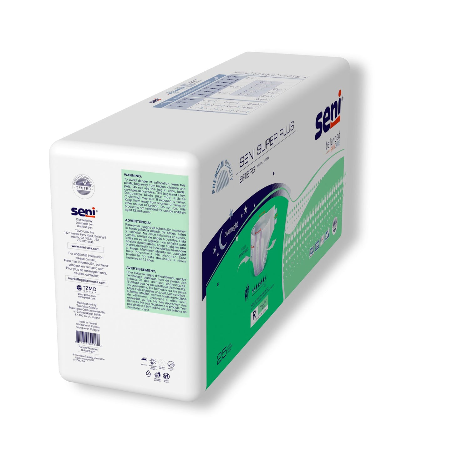 Seni® Super Plus Unisex Adult Incontinence Brief Regular Disposable Heavy Absorbency (1163866_PK)