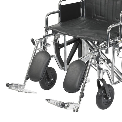 McKesson Bariatric Wheelchair Dual Axle Desk Length Arm Swing-Away Elevating Legrest Black Upholstery 22 Inch Seat Width Adult 450 lbs. Weight Capacity (1065281_EA)