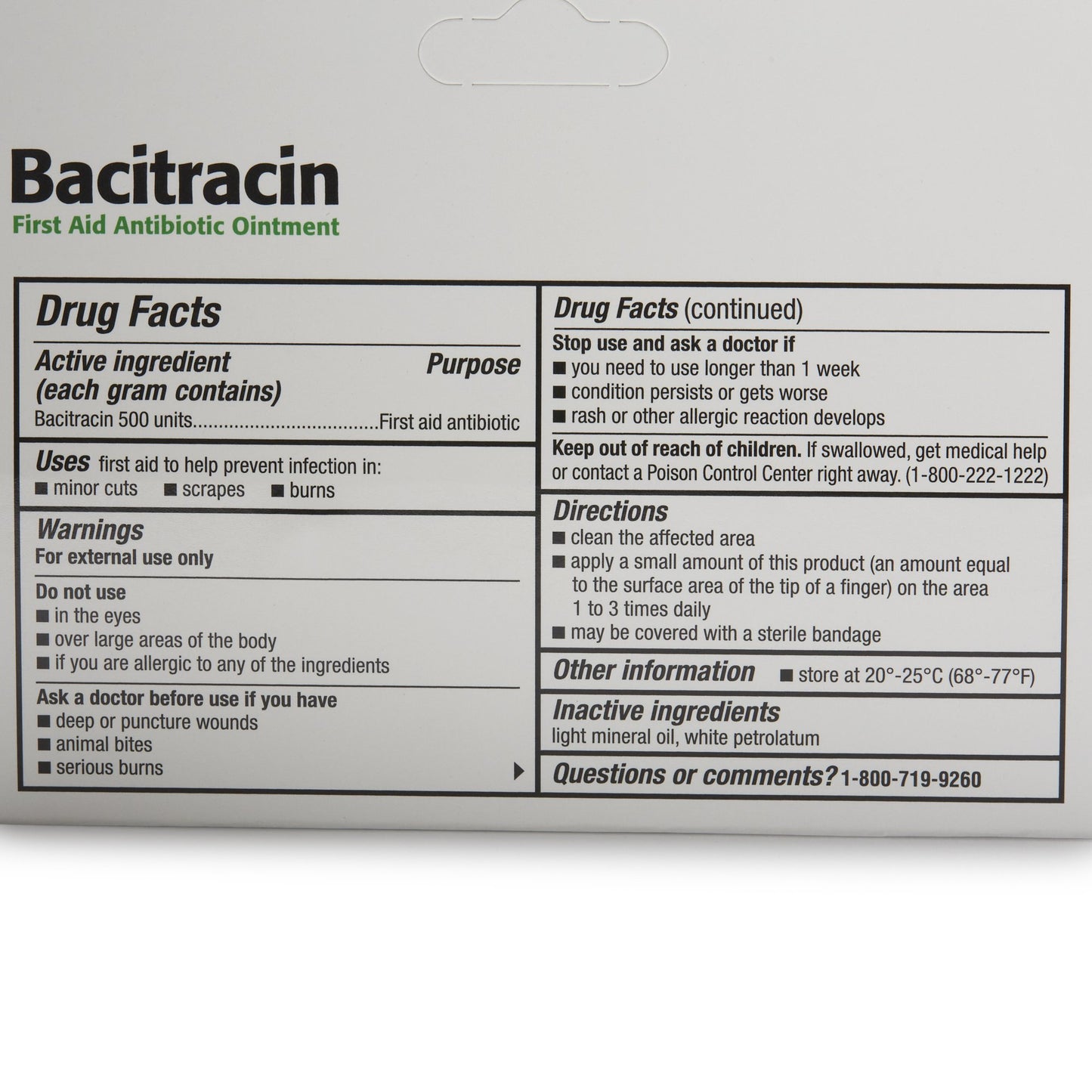 Clay Park Laboratories First Aid Antibiotic Bacitracin Ointment 0.5 oz. Tube (490553_EA)