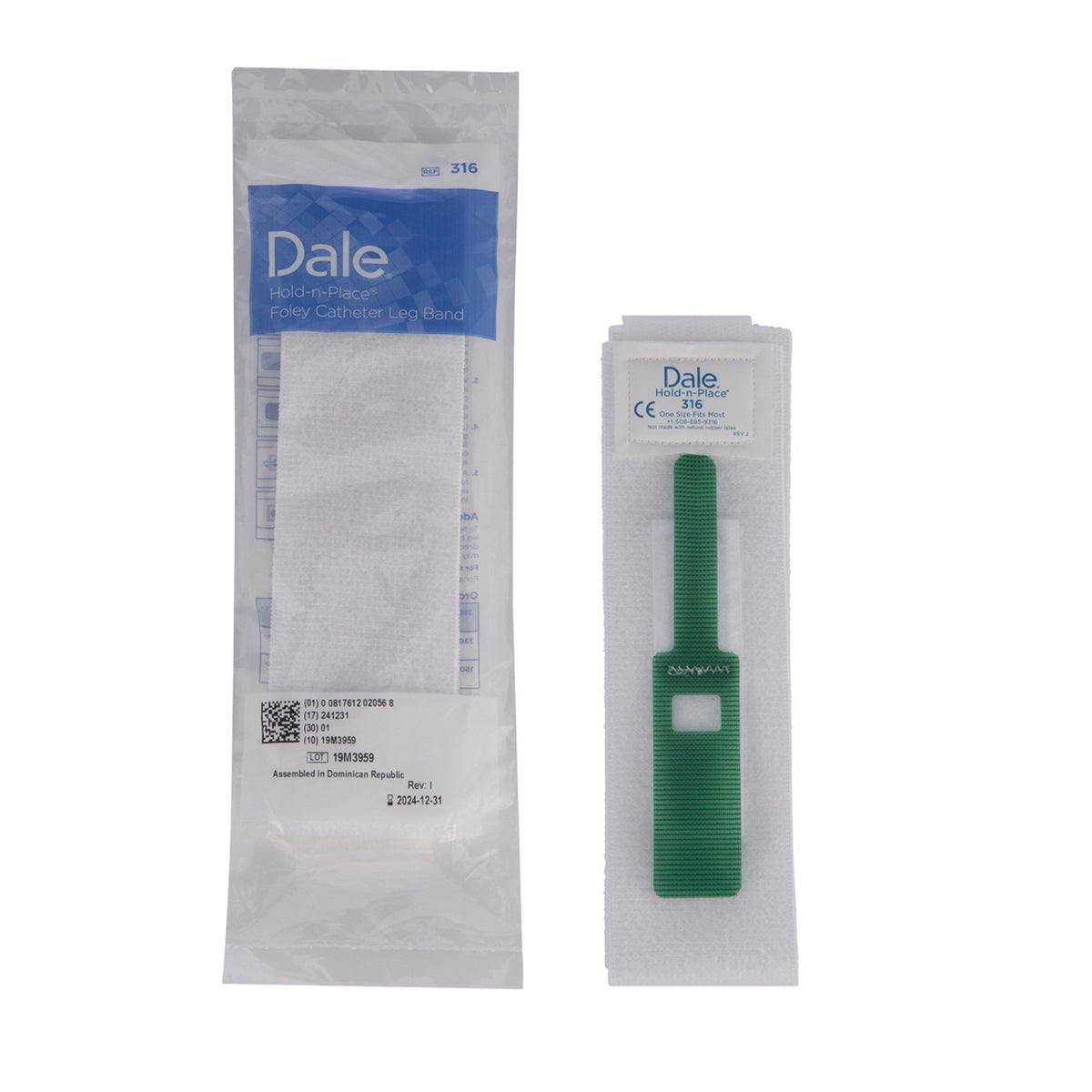 Hold-N-Place™ Foley Catheter Holder 2 Inch Wide, Exclusive Stretch Material, Hook and Loop Fastener (446494_BX)