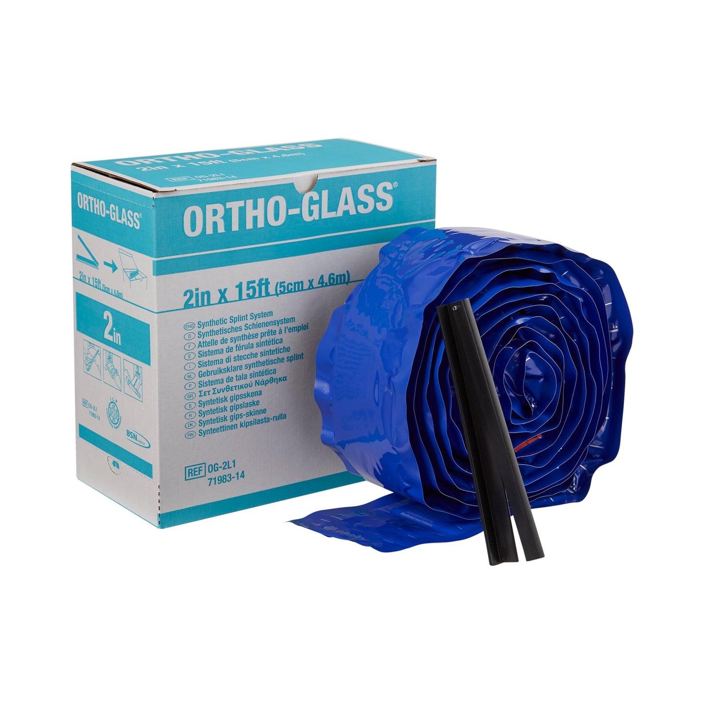 ORTHO-GLASS® Padded Splint Roll 2 Inch X 15 Foot Fiberglass White (282603_CS)