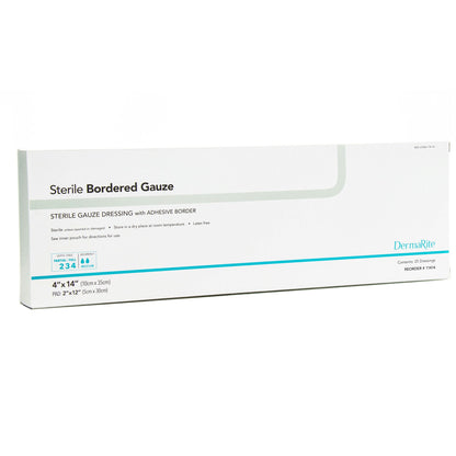 DermaRite® Bordered Gauze Island Dressing 4 X 14 Inch Rectangle Sterile (946447_EA)