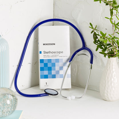 McKesson General Exam Stethoscope Royal Blue 1-Tube 21 Inch Tube Single Sided Chestpiece (363738_EA)