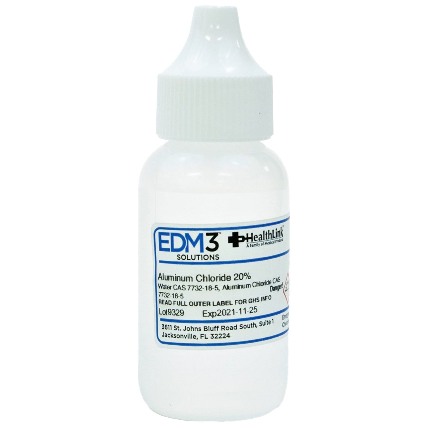 EDM 3 LLC Chemistry Reagent Aluminum Chloride ACS Grade 20% 1 oz. (699877_EA)