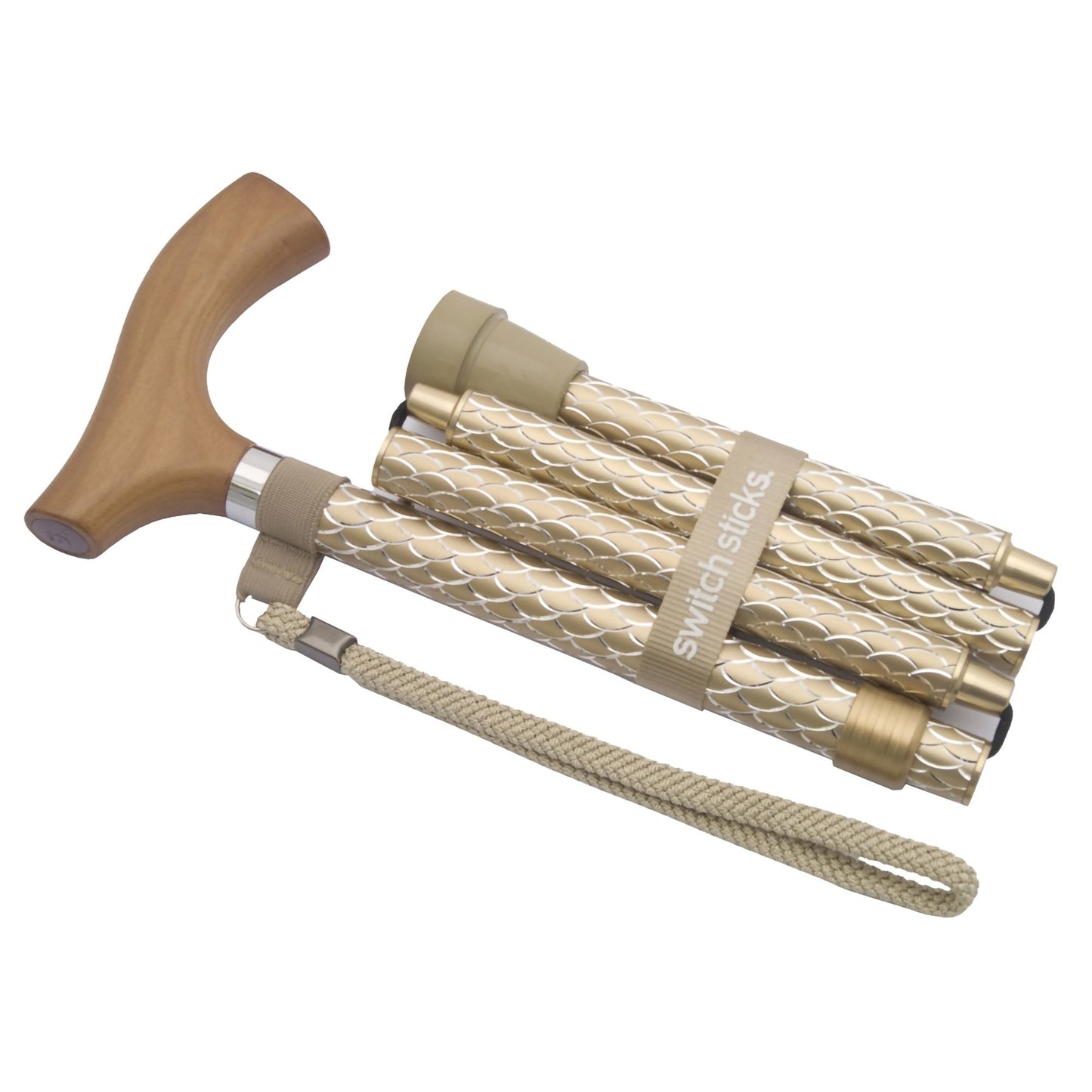 Switch Sticks® Folding Cane Aluminum 32 to 37 Inch Height Pearl Gold (1050007_EA)