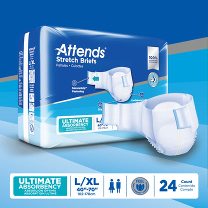 Attends® Stretch Unisex Adult Incontinence Brief Large / X-Large Disposable Heavy Absorbency (981738_BG)