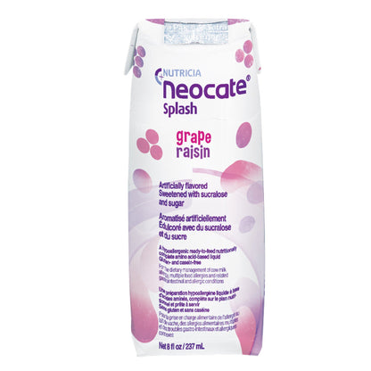 Neocate® Splash Pediatric Oral Supplement Grape Flavor 8 oz. Carton Liquid Amino Acid Food Allergies (1065636_CS)
