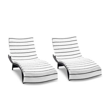 Arkwright Home Las Rayas Chaise Cover 30x85 Dark Grey (2/Pack) (PNP-CC-HS3085DG-2PK)