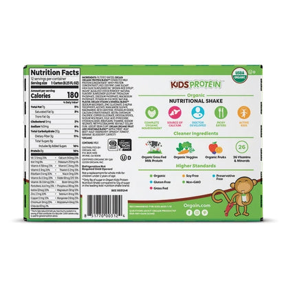 Orgain® Kids Protein™ Organic Nutritional Shake Pediatric Oral Supplement Chocolate Flavor 8.25 oz. Carton Liquid Organic (1100496_CS)