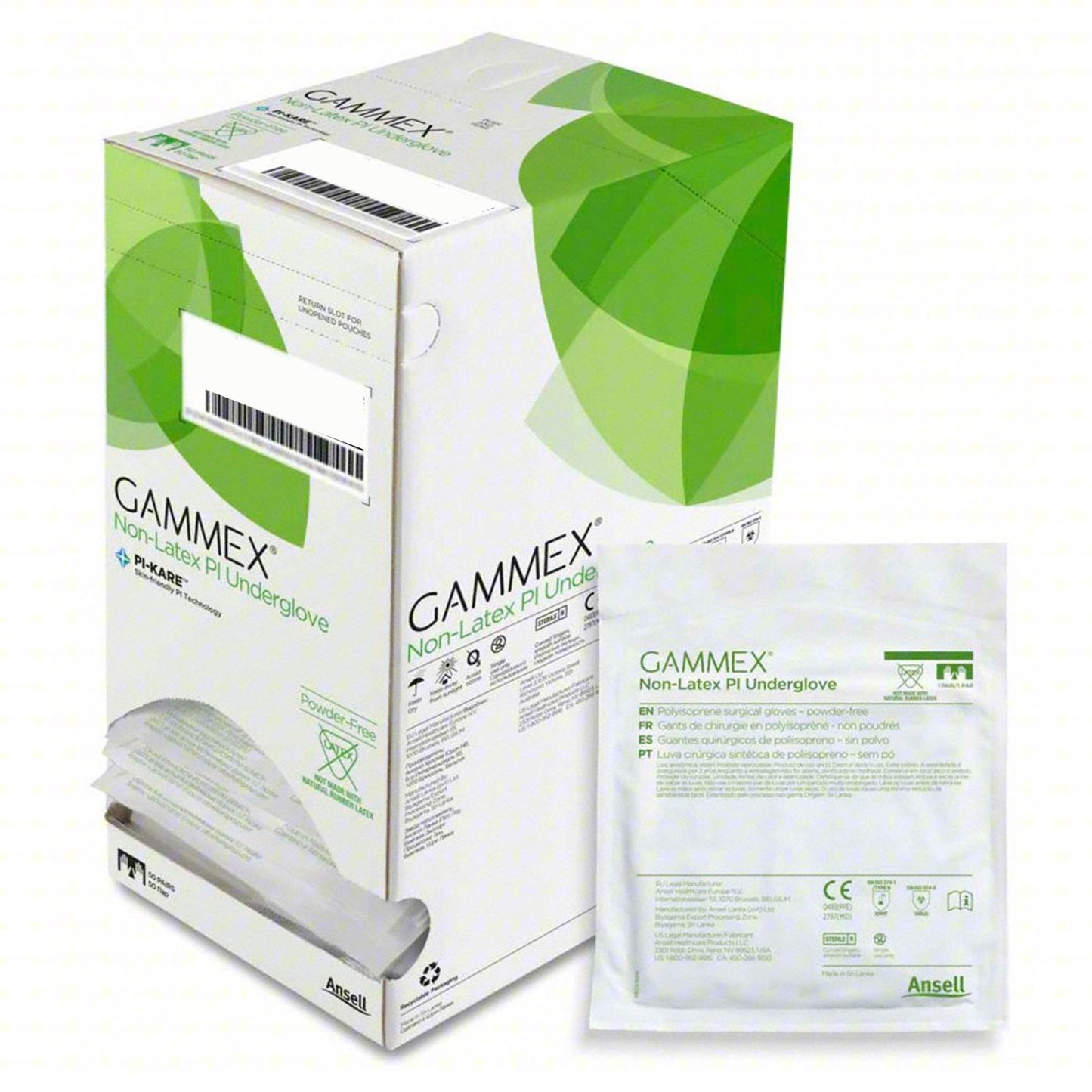GAMMEX® Non-Latex PI Underglove Surgical Underglove Size 8 Sterile Polyisoprene Standard Cuff Length Micro-Textured Green Chemo Tested (693865_CS)