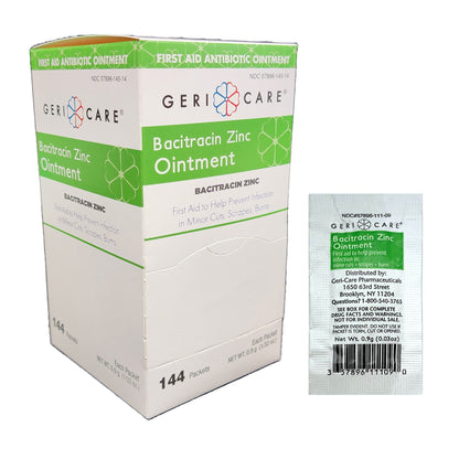 Geri-Care First Aid Antibiotic Bacitracin Zinc Ointment 0.9 Gram Individual Packet (1220888_BX)
