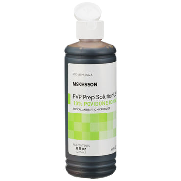 McKesson Skin Prep Solution 8 oz. Flip-Top Bottle 10% Strength Povidone-Iodine NonSterile (1043538_CS)