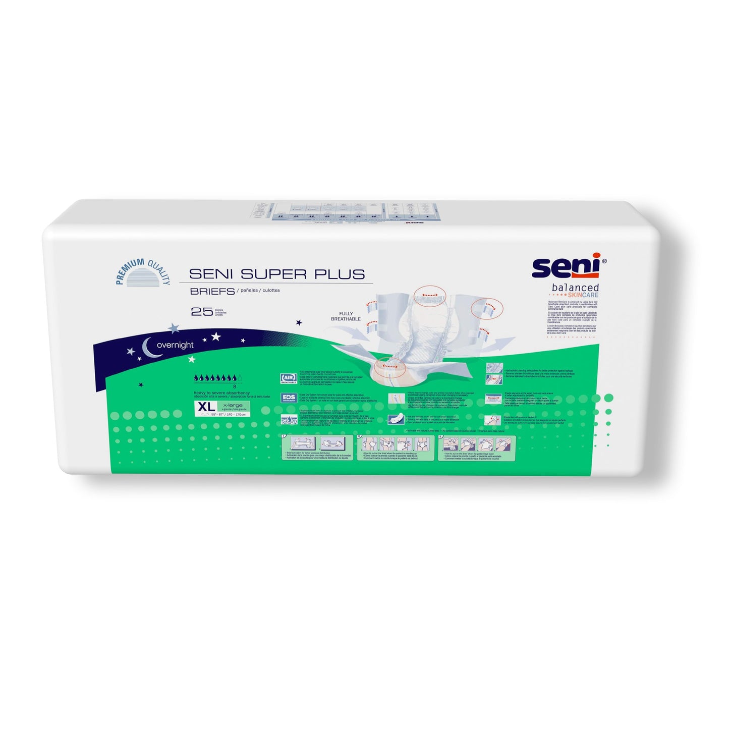 Seni® Super Plus Unisex Adult Incontinence Brief X-Large Disposable Heavy Absorbency (1163873_PK)