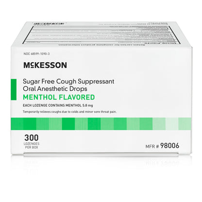 McKesson Brand Cold and Cough Relief 7.6 mg Strength Lozenge 300 per Box (1111731_CS)