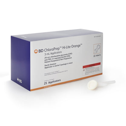 ChloraPrep™ Hi-Lite Orange™ Skin Prep Solution 3 mL Foam Applicator 2% / 70% Strength CHG (Chlorhexidine Gluconate) / Isopropyl Alcohol Sterile (1189867_CT)