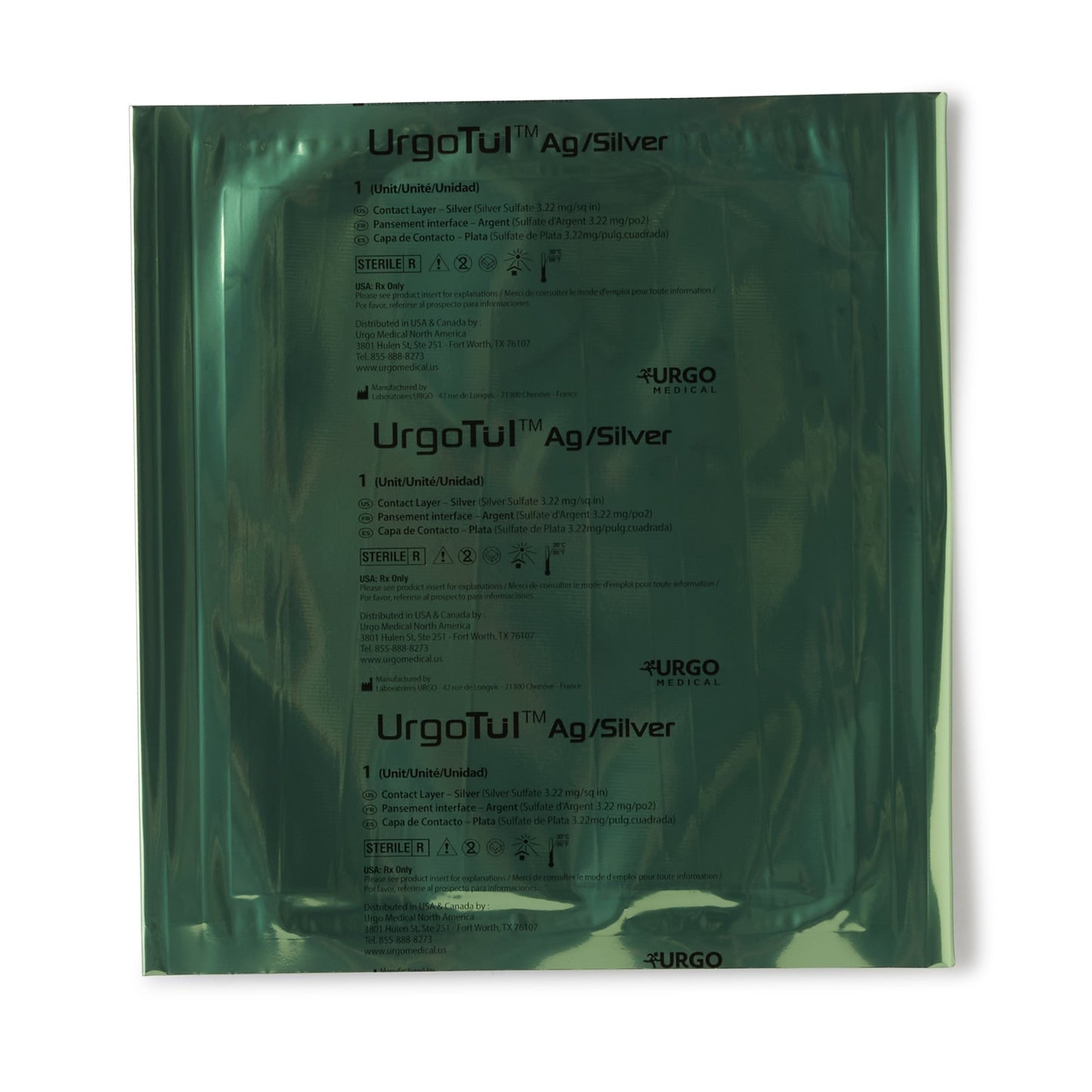 UrgoTul™AG/Silver Silver Wound Contact Layer Dressing 6 X 8 Inch Rectangle Sterile (617706_BX)