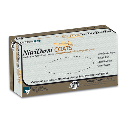 NitriDerm® COATS® Exam Glove Medium NonSterile Nitrile Standard Cuff Length Fully Textured White Chemo Tested (880526_BX)
