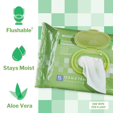 McKesson Flushable Personal Wipe Soft Pack Unscented 96 Count (1241747_PK)