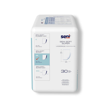 Seni® Soft Super Disposable Underpad 23 X 35 Inch Cellulose Pulp Moderate Absorbency (1163821_CS)