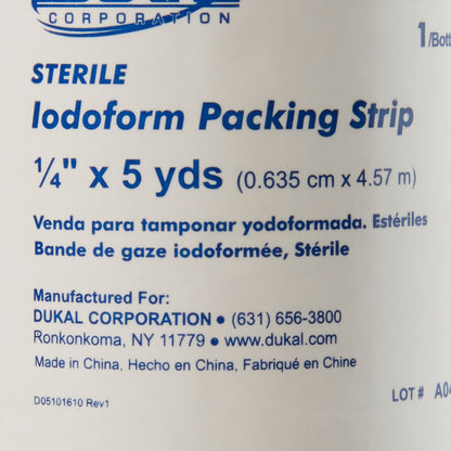 Dukal Wound Packing Strip Iodoform 1/4 Inch X 5 Yard Sterile Antiseptic (348492_EA)