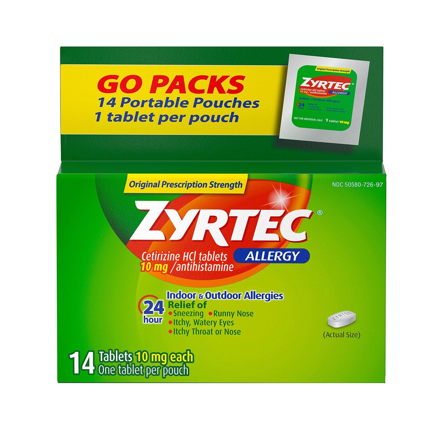 Zyrtec® Allergy Relief 10 mg Strength Tablet 14 per Box (677828_BX)